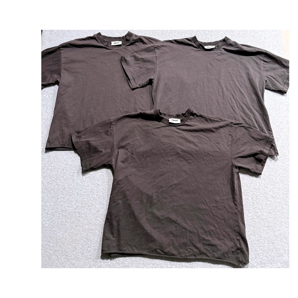 Elwood Mens 3-Pack Organic Cotton Boxy T-Shirts Charcoal Brown XS CT00009